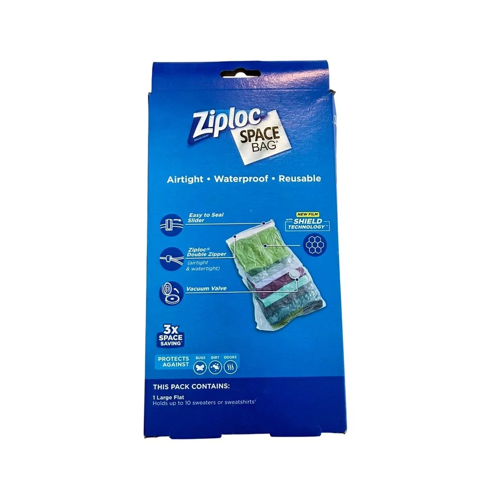 Ziploc Space Bag Large Flat Vacuum Seal Compression Storage Bag 1ct T103 NEW